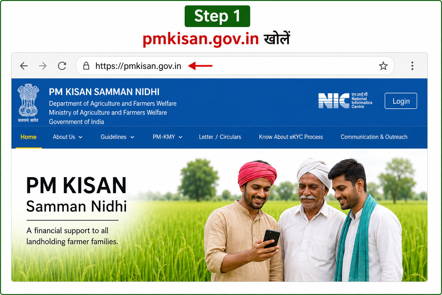 PM Kisan Step 1