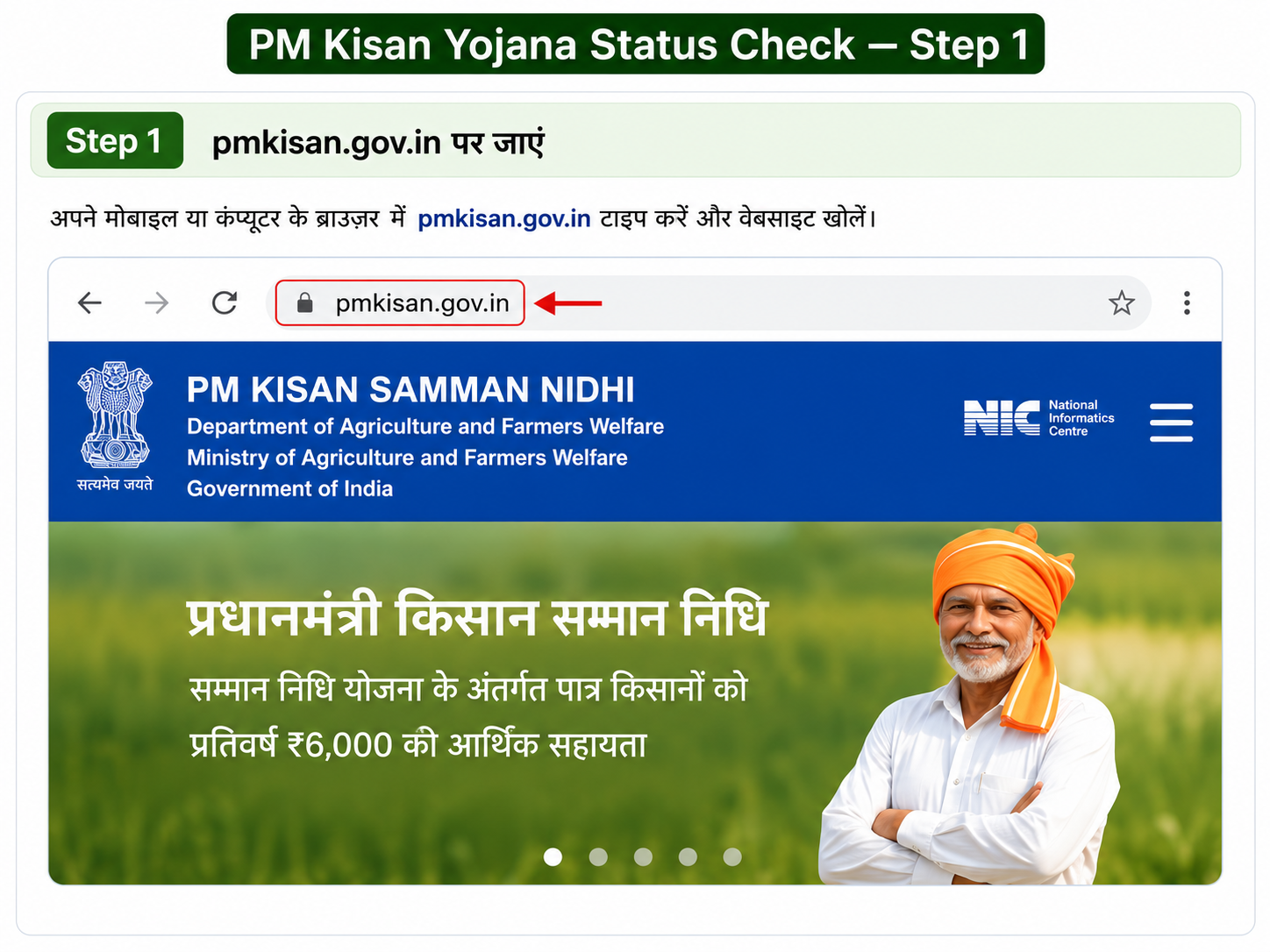 PM Kisan Status Step 1